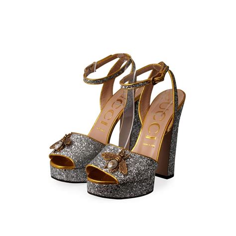 gucci glitter bee sandals|Gucci glitter sneakers cheap.